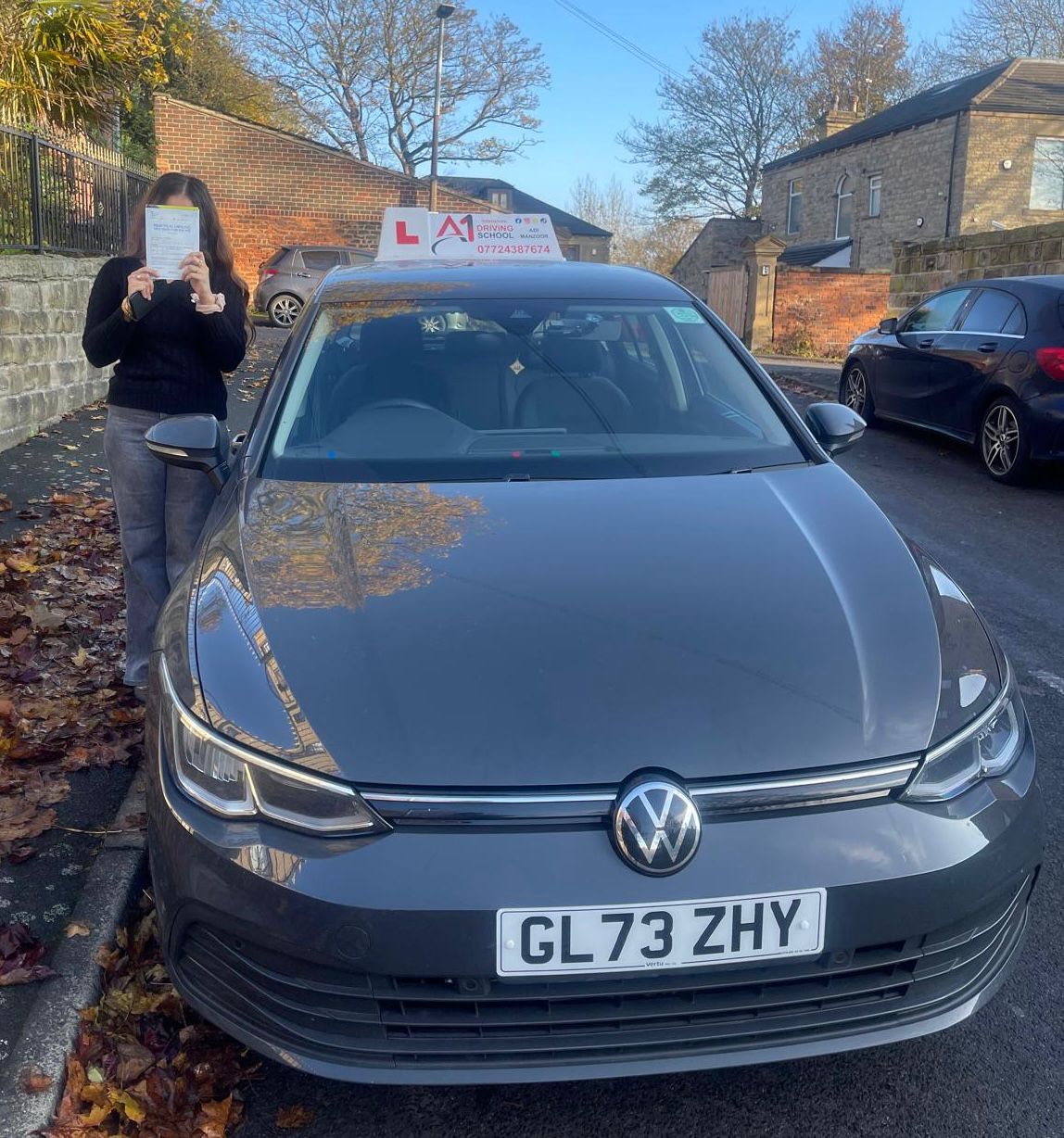 A1 Intensives student celebrating passing their UK driving test (success story 3)