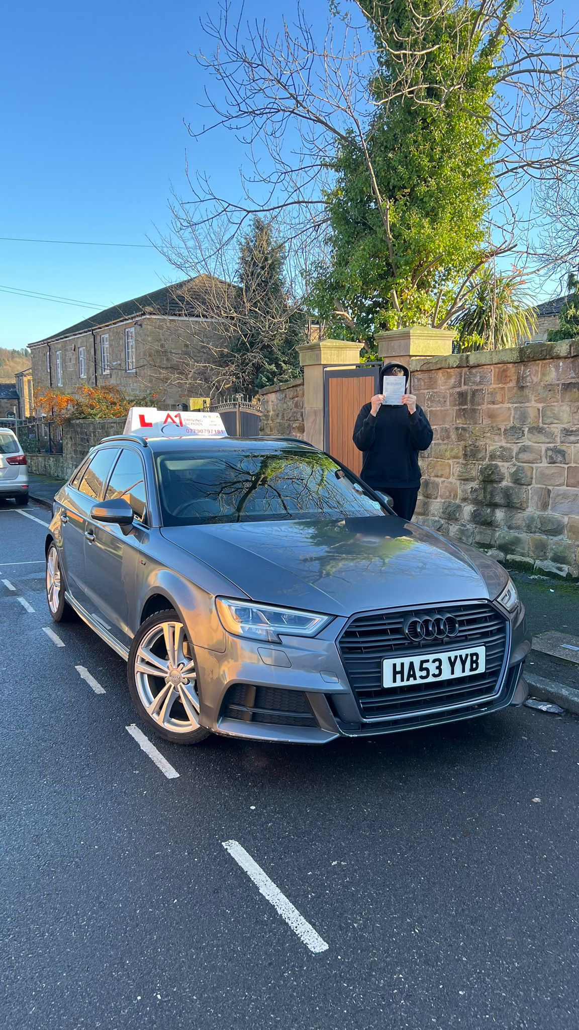 A1 Intensives student celebrating passing their UK driving test (success story 7)